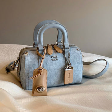 Platinum Blue Sea Pillow Bag – Elegant Crossbody & Handbag for Effortless Chic